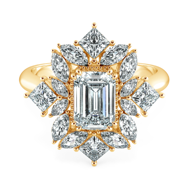 Nhẫn Kim Cương Emerald kết hợp Fancy Halo NKC8210 1